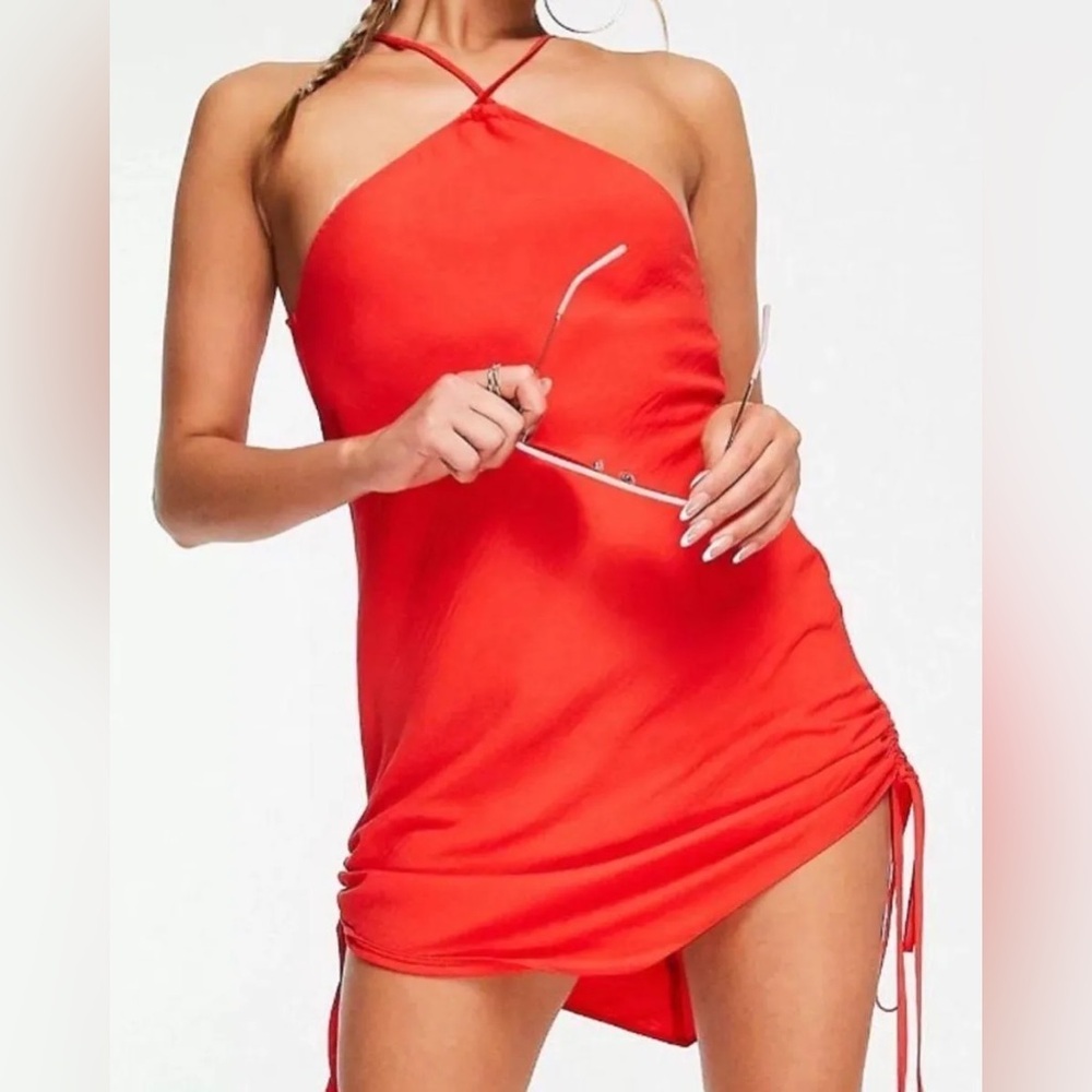 Red mini dress